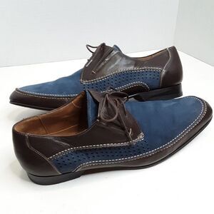 Mezlan "Chilliwack" Mens Dress Shoes Size 11M Brown/Blue Genuine Leather